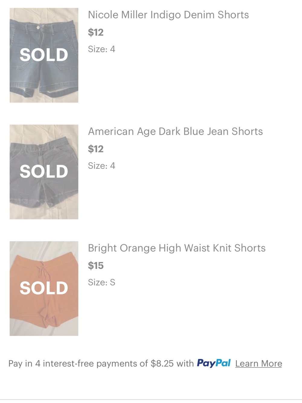 Bright Orange High Waist Knit Shorts - Size S